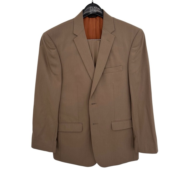 Jos. A. Bank taupe tan slim fit suit size 42R 36x31